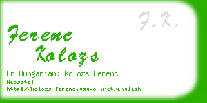 ferenc kolozs business card